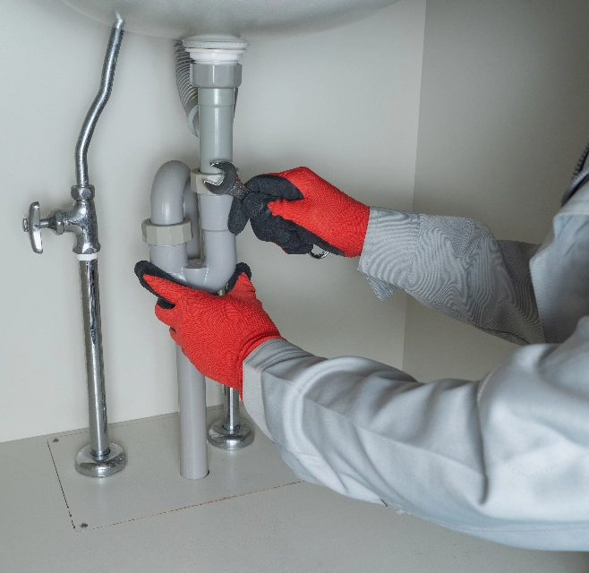 洗面所の下から水漏れが…